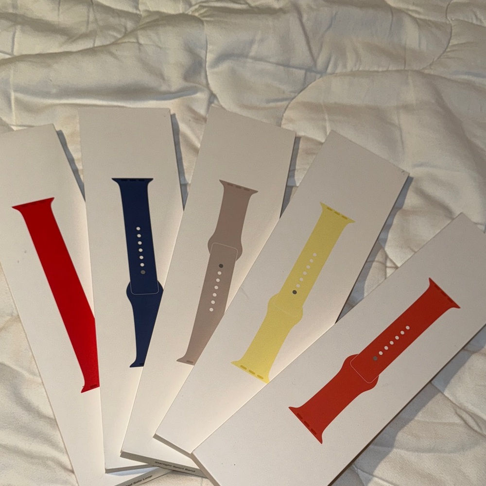 Smartwatch Band Set - Red, Blue, Beige, Yellow, Orange